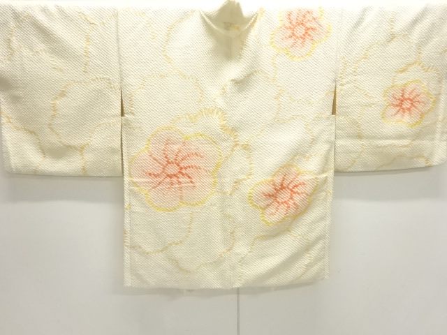JAPANESE KIMONO / ANTIQUE KINUTAYA HON-SO SHIBORI PLUM PATTERN HAORI